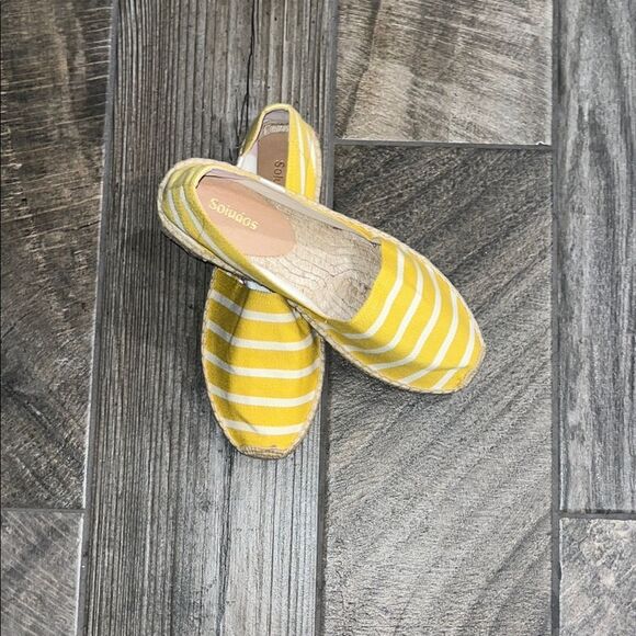 Nwt Soludos Yellow Striped Espadrilles - Picture 1 of 5